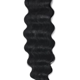 Clip on 100% remy lasni podaljški na 8 zaves - valoviti, izredno črni #1
