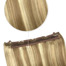 Clip on 100% remy lasni podaljški MAXI volumizer - ravni, najsvetlejše rjavi-svetlo sončno blond #18/613 mix