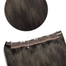 Clip on 100% remy lasni podaljški MAXI volumizer - ravni, najtemnejše rjavi #2
