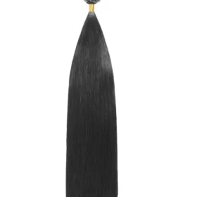 Standardni keratinski 100% remy lasni podaljški - ravni, izredno črni #1
