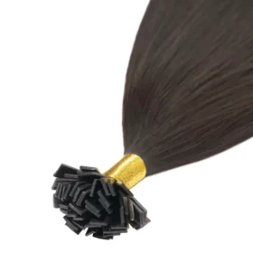 Standardni keratinski 100% remy lasni podaljški - ravni, najtemnejše rjavi #2
