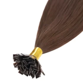 Standardni keratinski 100% remy lasni podaljški - ravni, čokoladno rjavi #4