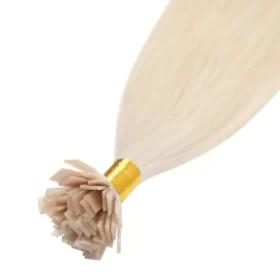Standardni keratinski 100% remy lasni podaljški - ravni, ledeno blond #ice blond